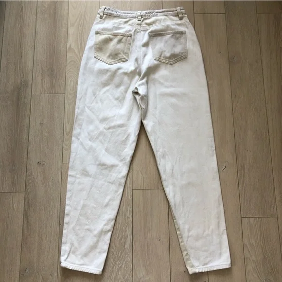 Missguided Riot Neutral Patched High Rise Mom Jean Size 6 - Picture 2 of 14